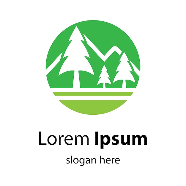 Ilustración de imágenes de logotipo de árbol de pino