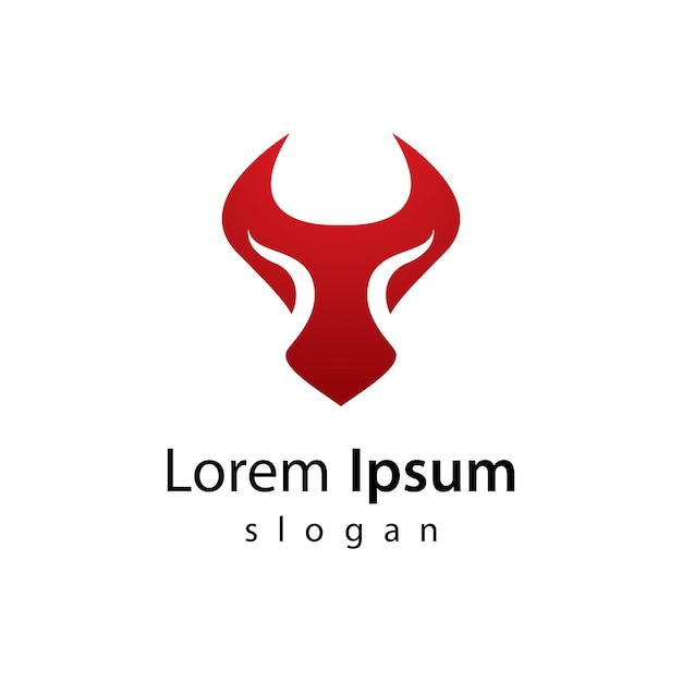 Ilustración de imágenes de logotipo de cuerno de toro