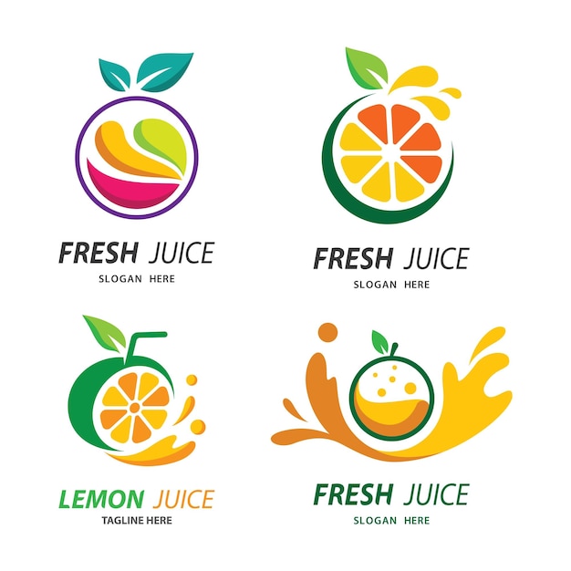 Ilustración de imágenes de logotipo de jugo fresco