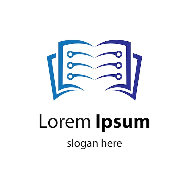 Ilustración de imágenes de logotipo de libro digital