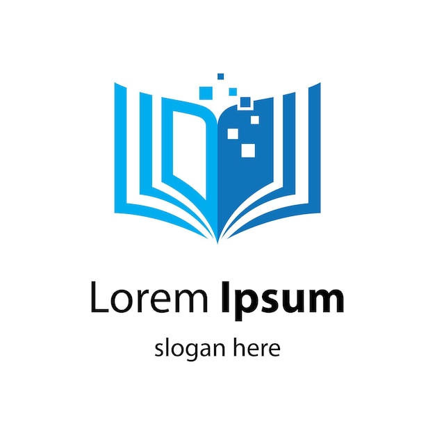 Ilustración de imágenes de logotipo de libro digital