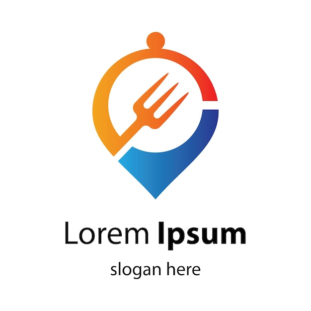 Ilustración de imágenes de logotipo de ubicación de alimentos