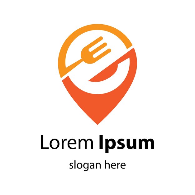 Ilustración de imágenes de logotipo de ubicación de alimentos
