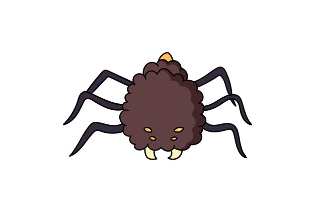 Ilustración de imágenes prediseñadas de animales de Halloween de araña de vida silvestre