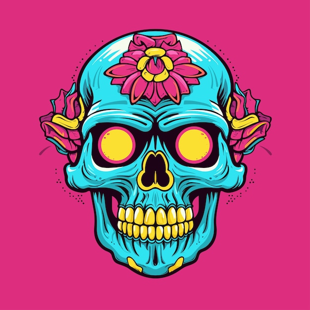 Ilustración de imágenes prediseñadas de calavera de azúcar genial