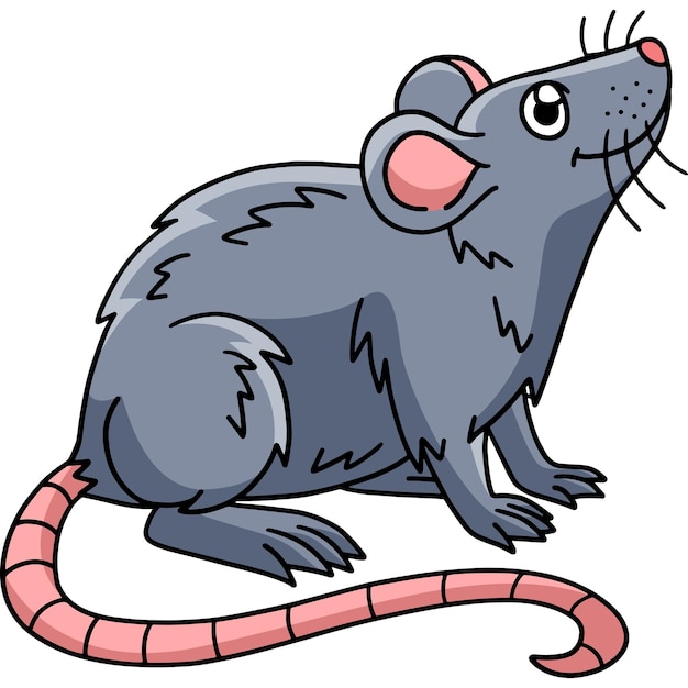 Ilustración de imágenes prediseñadas de color de dibujos animados de animales de ratón
