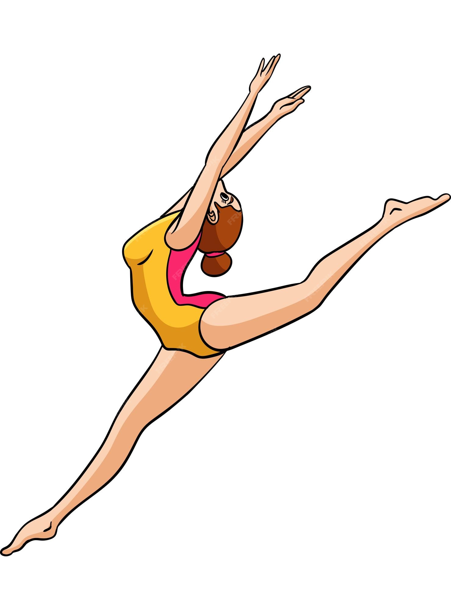 Ilustración de imágenes prediseñadas de color de dibujos animados de gimnasia | Vector Premium Ilustración de imágenes prediseñadas de color de dibujos animados de gimnasia | Vector Premium
