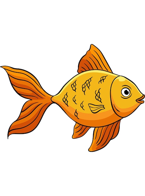 Vector ilustración de imágenes prediseñadas de color de dibujos animados de peces de colores