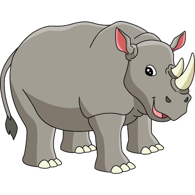 Ilustración de imágenes prediseñadas de color de dibujos animados de rinoceronte