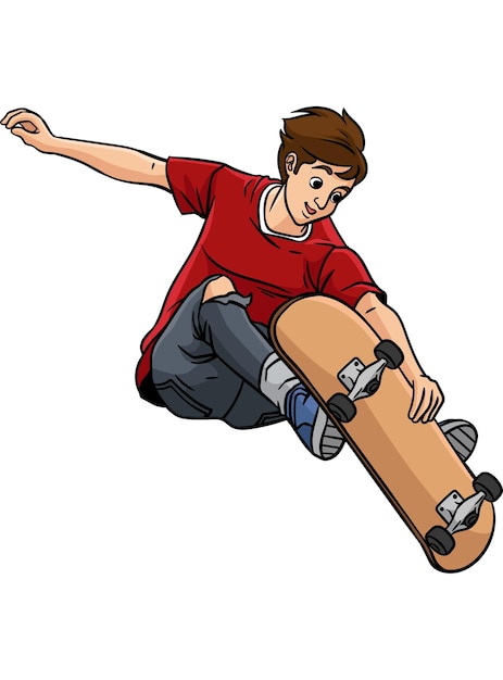 Ilustración de imágenes prediseñadas coloreadas de dibujos animados de skateboarding