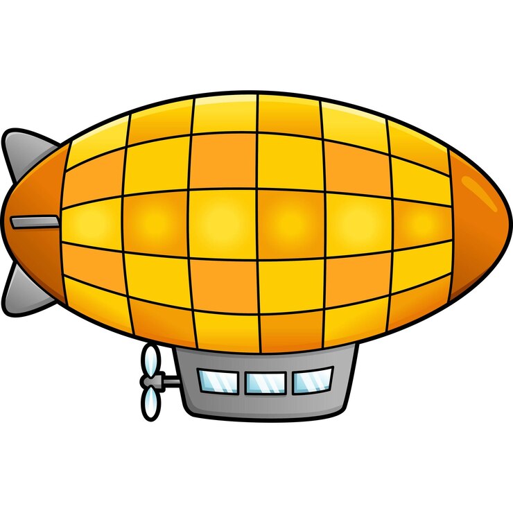 Vector ilustración de imágenes prediseñadas de dibujos animados de color zeppelin