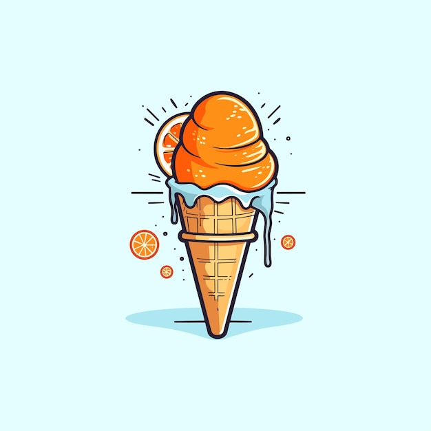 Ilustración de imágenes prediseñadas de helado de crema de naranja