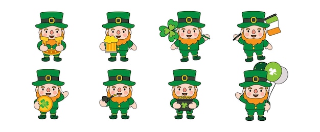 Ilustración de imágenes prediseñadas llenas del día de San Patricio