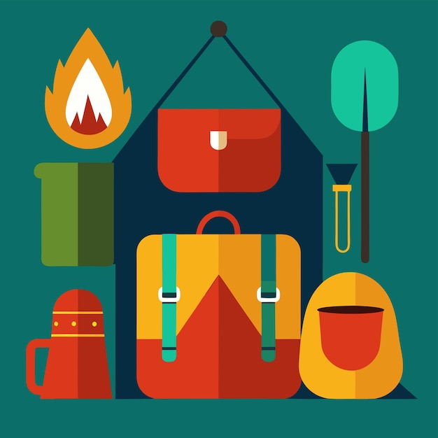 Ilustración de imágenes vectoriales de campamento