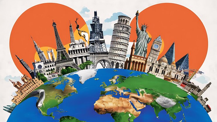 Vector ilustración de imágenes vectoriales para el día mundial del turismo