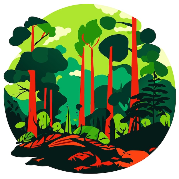 Vector ilustración del impacto devastador de la deforestación en el vector de la naturaleza