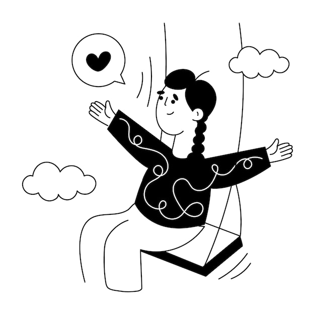 Una ilustración incompleta de una mujer soñando
