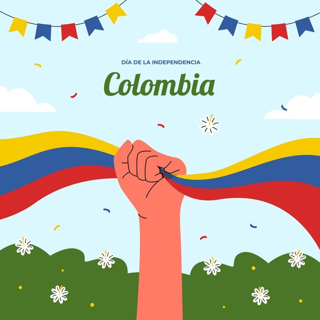 Vector ilustración de la independencia de colombia