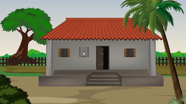 Ilustración de Indian House vector artvillage houseIndian Village fondo para dibujos animados