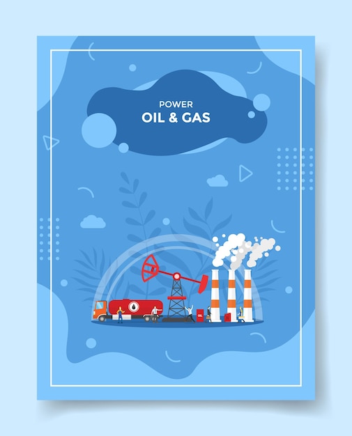Ilustración de la industria de petróleo y gas
