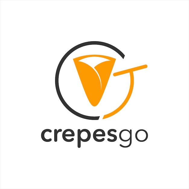 Ilustración de la industria de la tienda de alimentos de diseño de logotipo de crepe