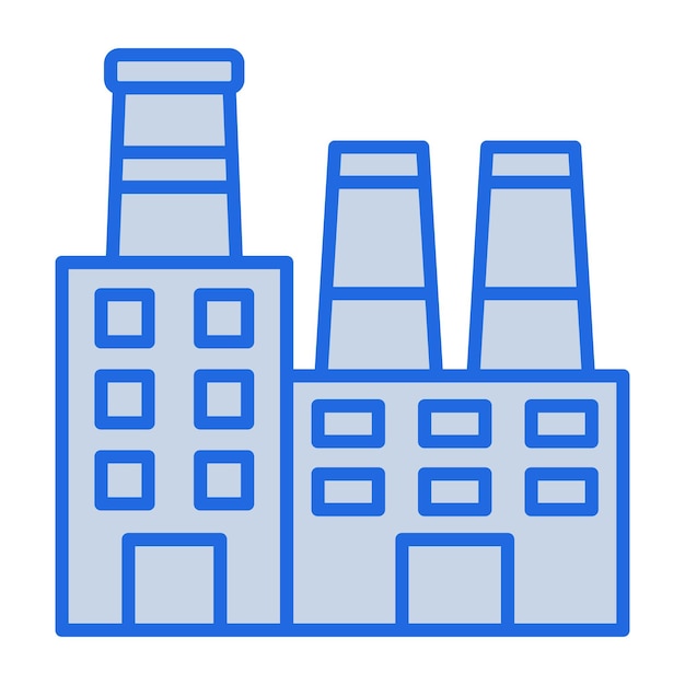 Ilustración de la industria en tono azul