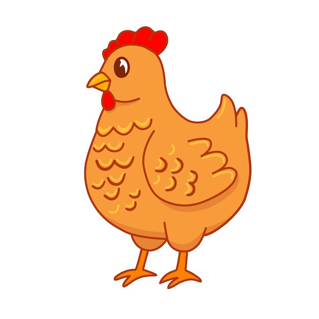 Ilustración infantil lindo pollo