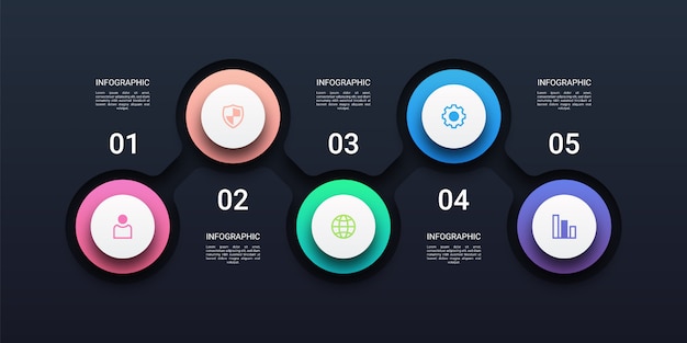 Ilustración de infografía de línea de tiempo