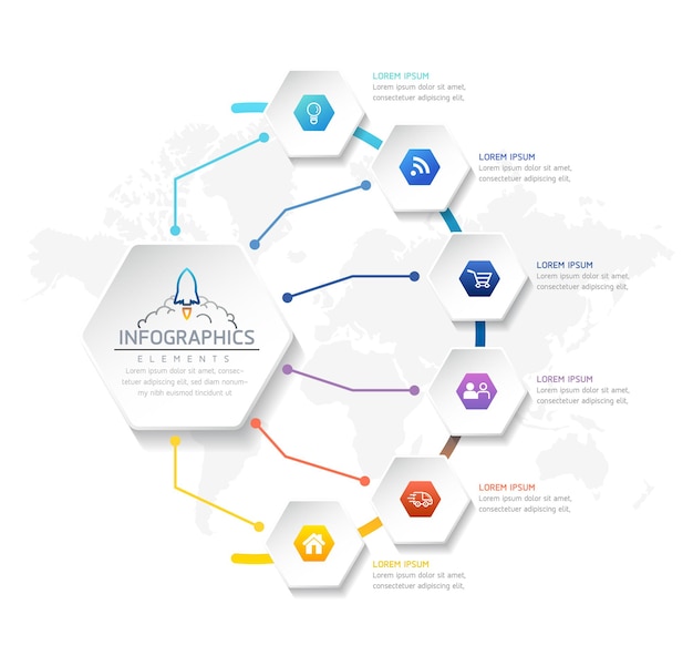 Ilustración infografía plantilla de diseño gráfico de presentación de información empresarial