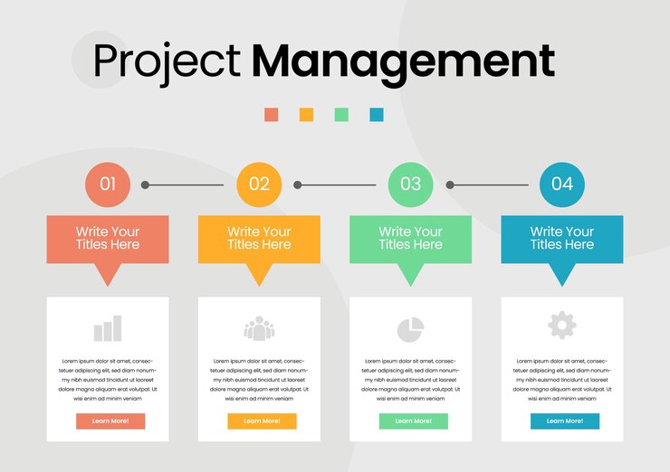 Vector ilustración infográfica de negocios de gestión de proyectos creativos coloridos