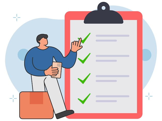 Ilustración del informe de entrega del paquete en el clipboard