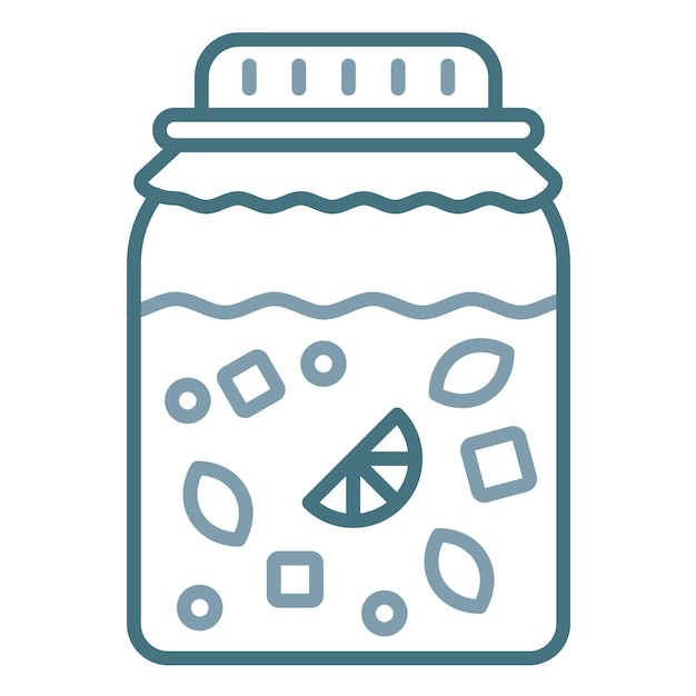 Ilustración de la infusión de la bebida plana