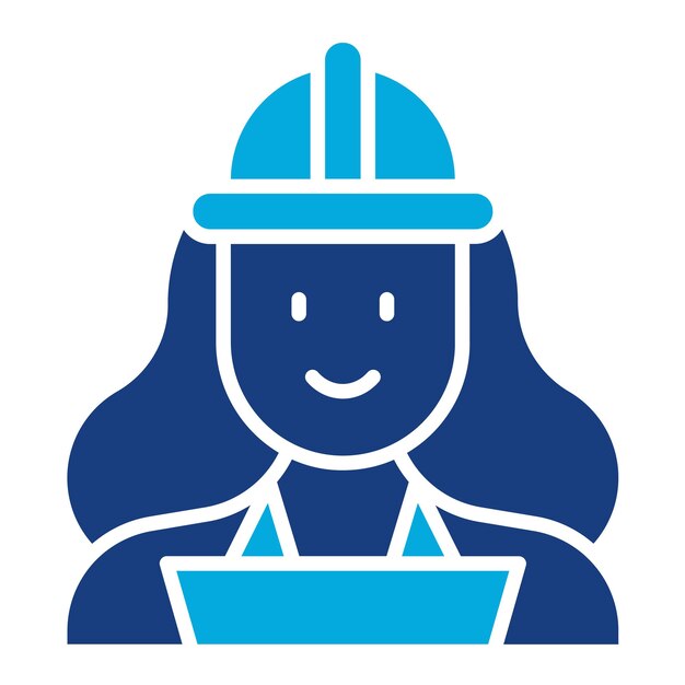 Ilustración de la ingeniera femenina Duotone
