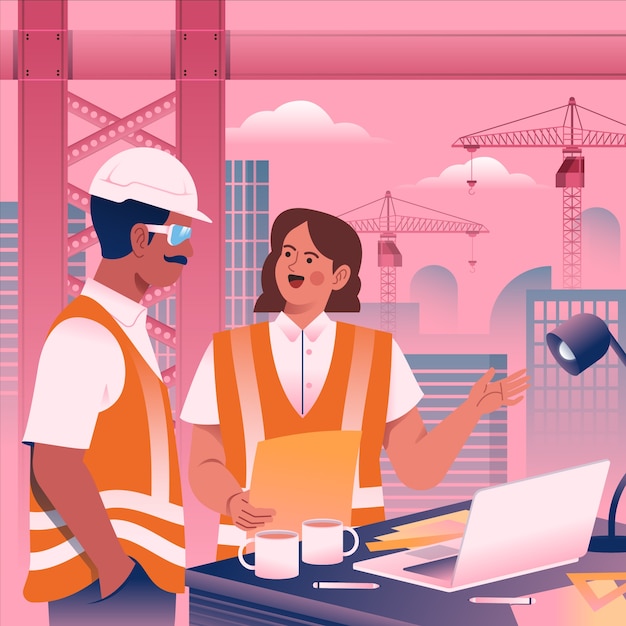 Ilustración de ingeniería dibujada a mano