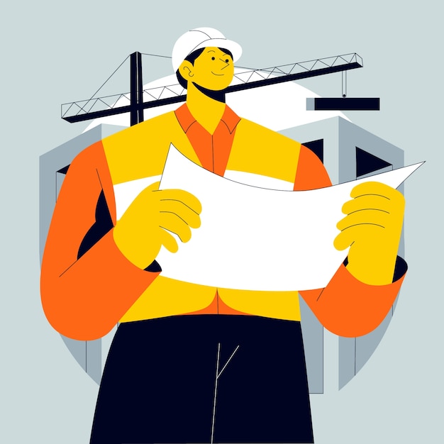 Ilustración de ingeniería dibujada a mano