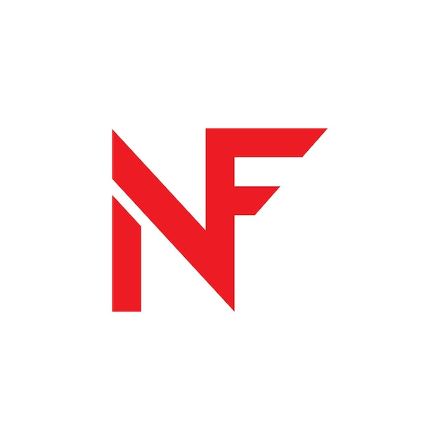 Ilustración inicial del icono del vector del logotipo de la letra nf