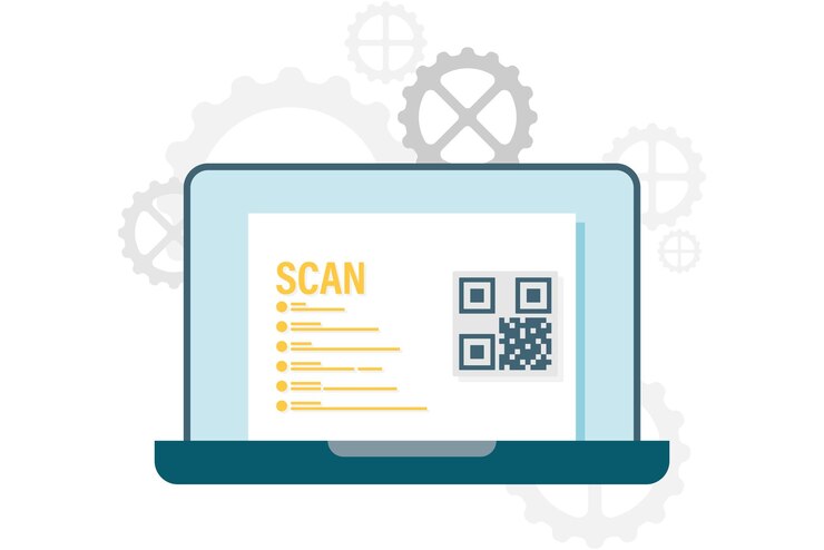 Vector ilustración de inicio de sesión con código qr