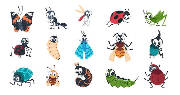 Ilustración de insectos lindos