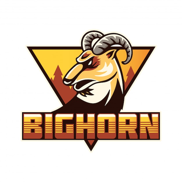 Vector ilustración de insignia de bighorn sports team logo moderno