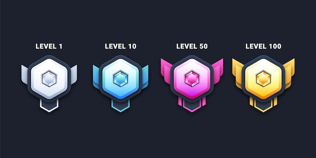 Ilustración de insignias de nivel