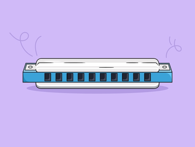 Ilustración de instrumentos musicales, armónica