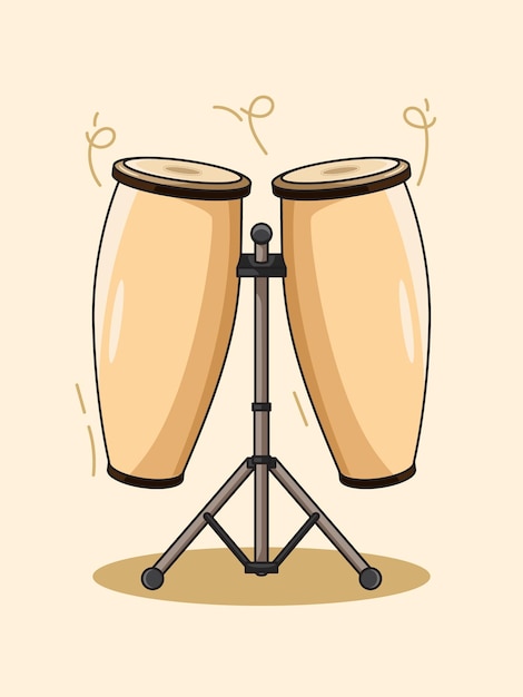 Ilustración de instrumentos musicales, drum_latin