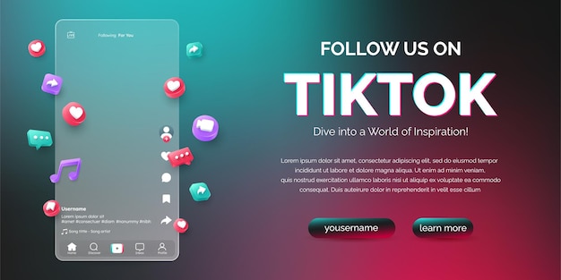 Vector ilustración de la interfaz de la aplicación 3d tiktok