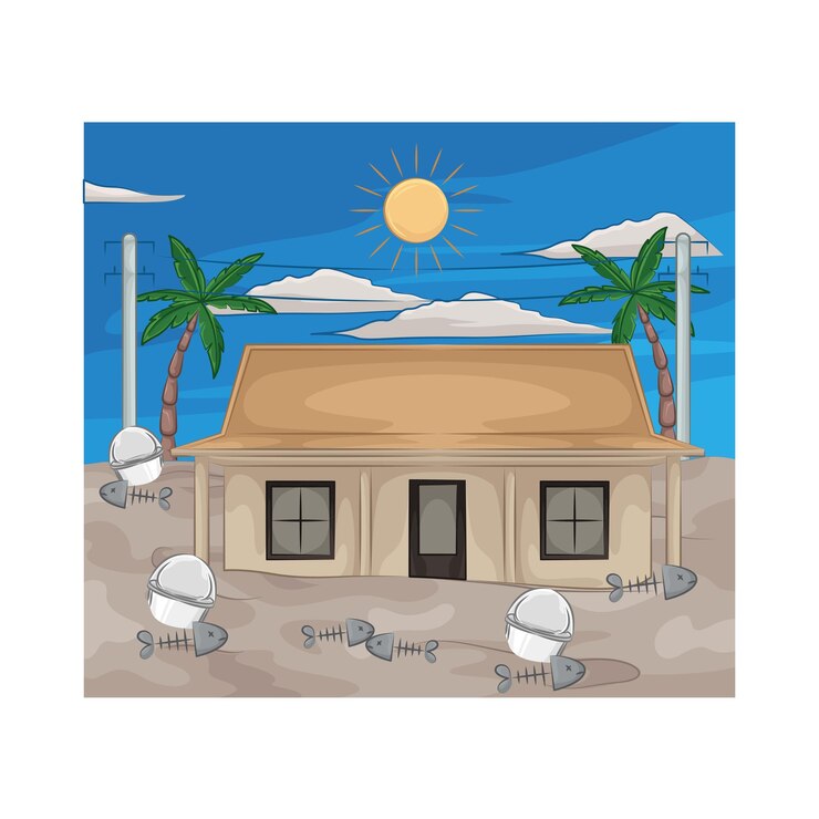 Vector ilustración de la inundación
