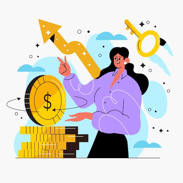 Ilustración de inversión dibujada a mano
