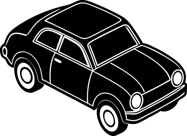 Ilustración isométrica de un automóvil clásico