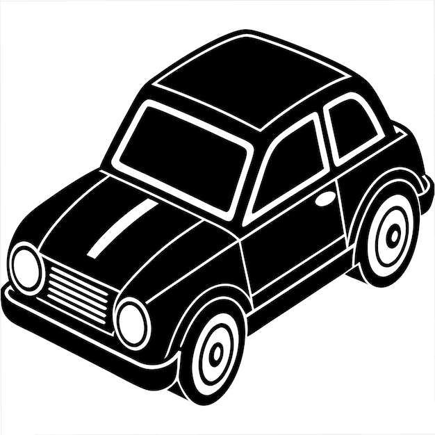 Ilustración isométrica de un automóvil clásico