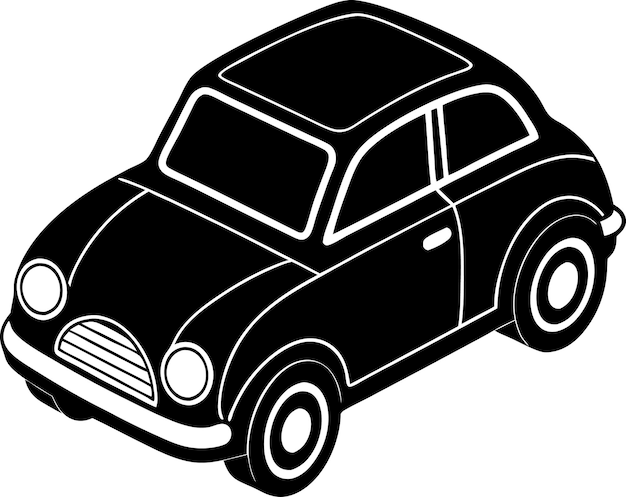 Ilustración isométrica de automóviles retro