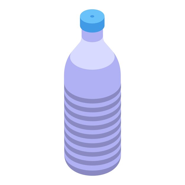 Ilustración isométrica de una botella de agua de plástico