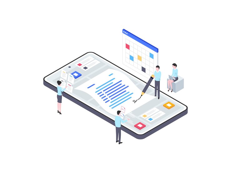 Vector ilustración isométrica de contrato comercial. adecuado para aplicaciones móviles, sitios web, banners, diagramas, infografías y otros activos gráficos.
